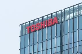 Toshiba signage and logo